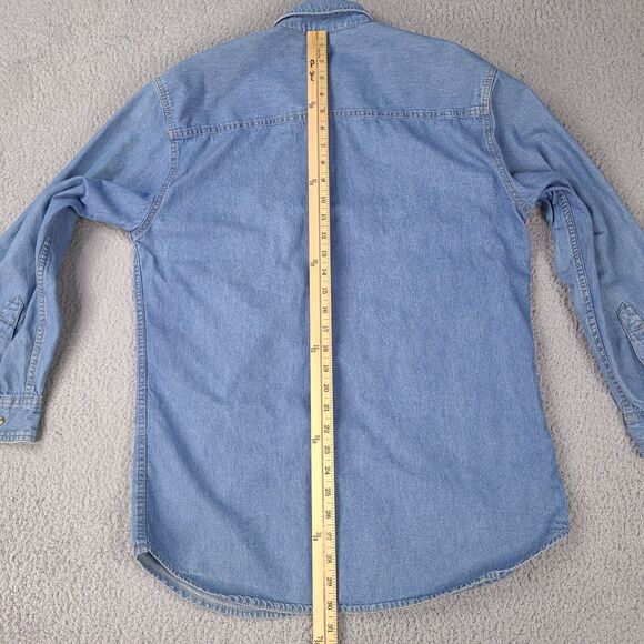 VTG Peregrine Bay Denim Shirt Mens Small Blue WRC Group Button Up Long Sleeve - Picture 13 of 15